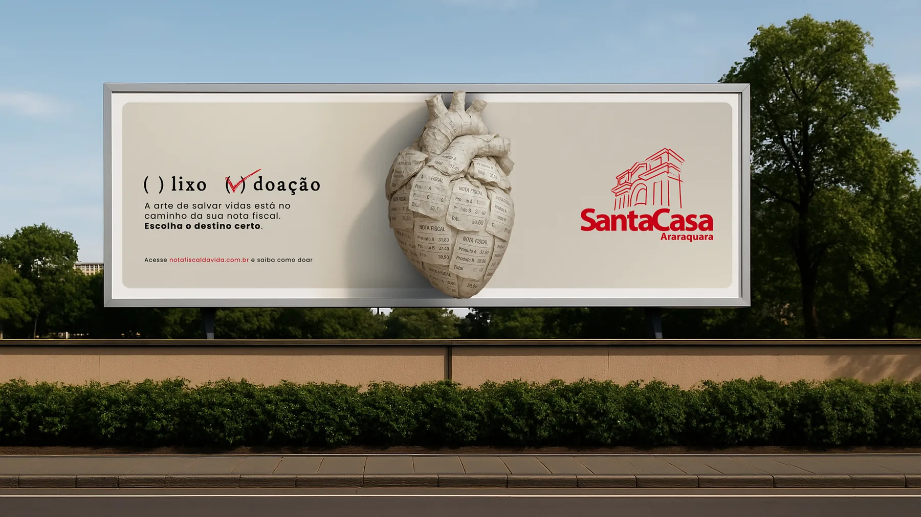 Outdoor da campanha instalado em via pública de Araraquara