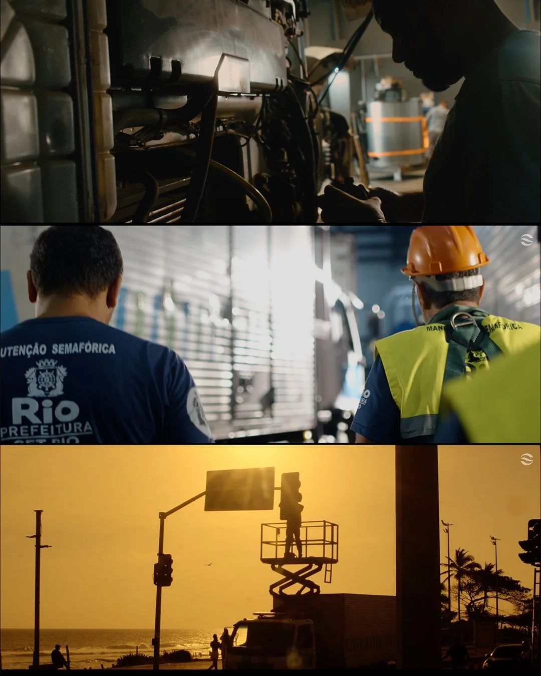 Técnicos de manutenção semafórica em campo no Rio de Janeiro